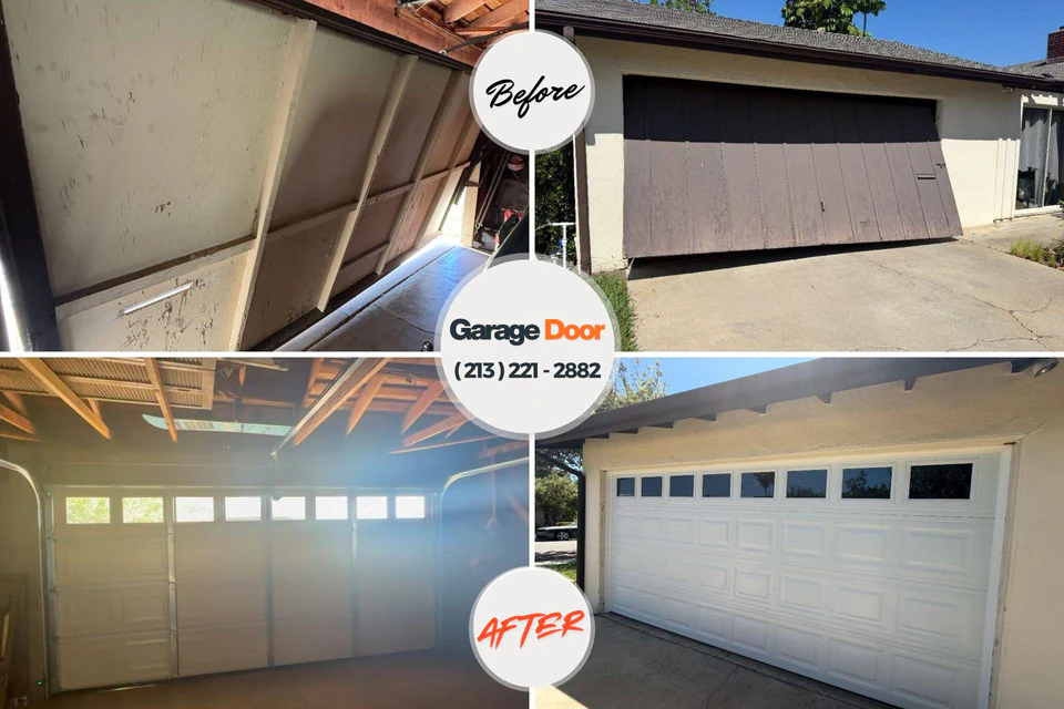 Before and after: garage door repair Honaker, VA